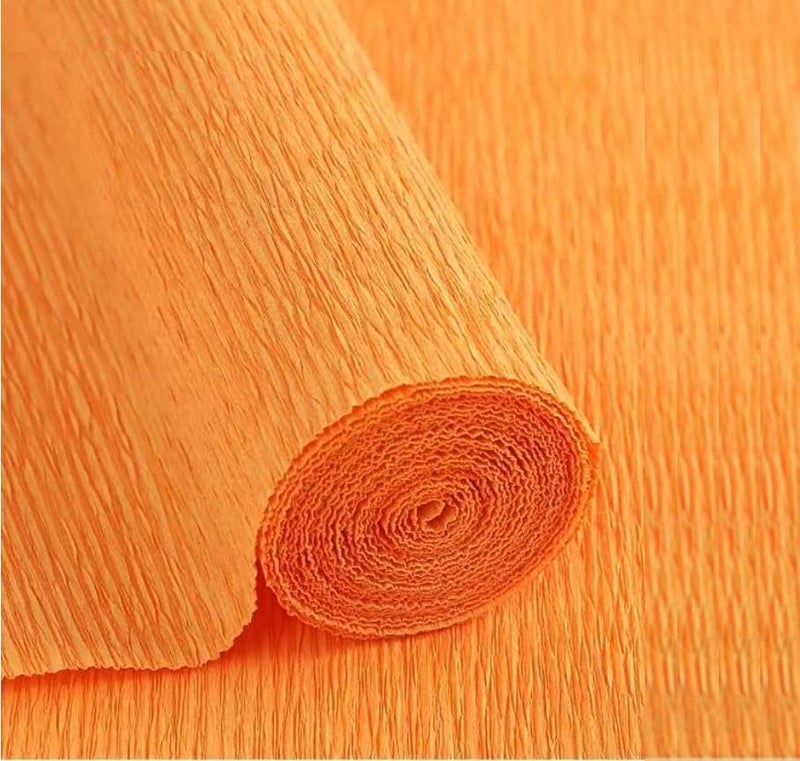 LCREATE LCREATE LCREATE Crepe Paper Roll 8.2ft Long 17 Inch Wide for Wedding Ceremony Various Large Festivals Decoration (Orange) - Image 1